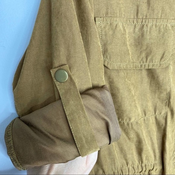 Umgee Golden Tan Cotton Blend Utility Jacket Size Medium - Picture 6 of 9
